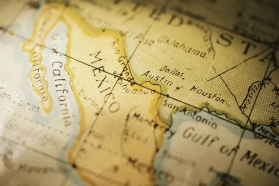 México en un mapa sencillo, ilustrando traducciones en México